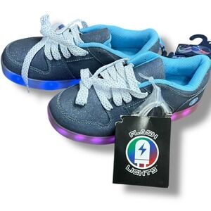 Flash Lights Rechargeable Light Up Sneakers Girl's Boys kid Athletics Sz 2